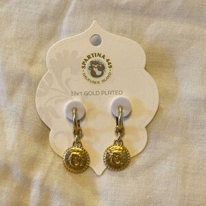 Spartina 449 Mermaid Coin 18KT Gold Plated Drop Earrings